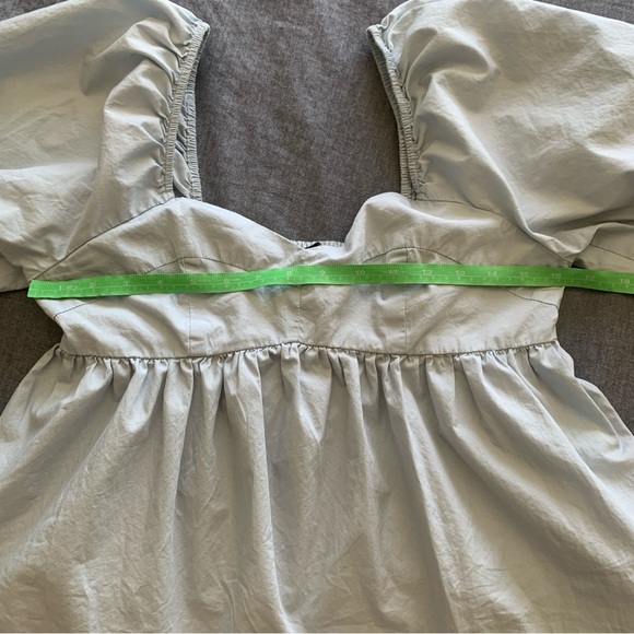 S petite ❣️ Blue crop balloon sleeves - Picture 1 of 5